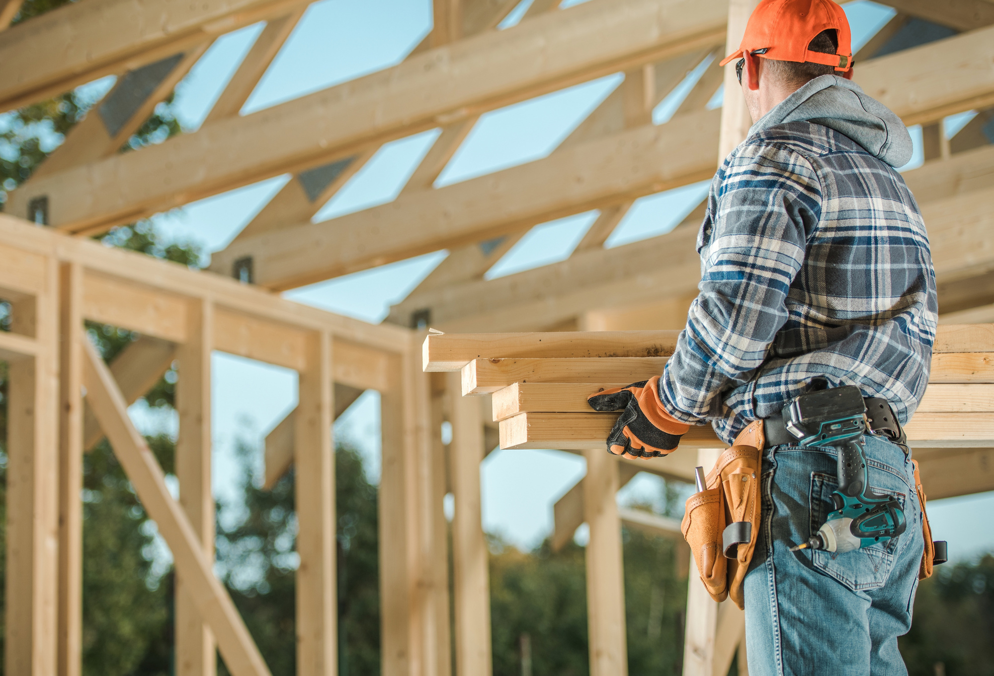 Men Building Wood House